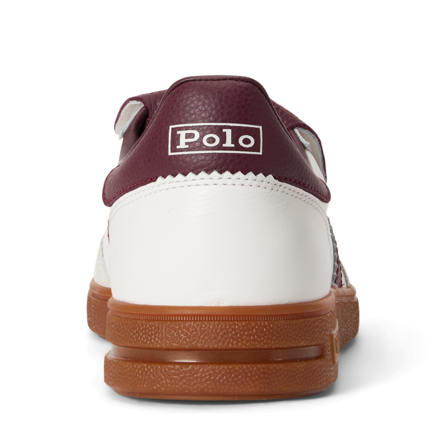 Мужские кроссовки Ralph Lauren Bedford Leather-Suede, цвет: Белый / Винный — фото 2