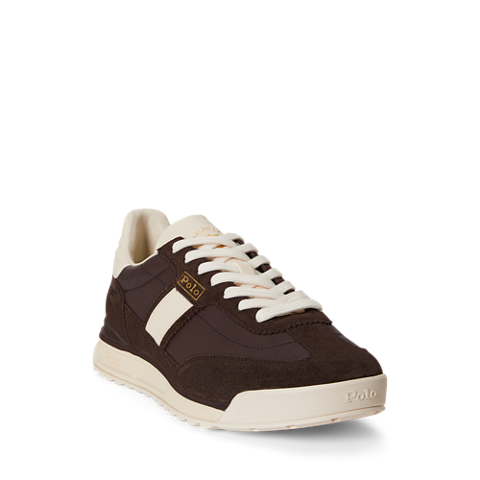 Мужские кроссовки Ralph Lauren Varick Leather-Suede, цвет: Тёмный шоколадный / Экрю