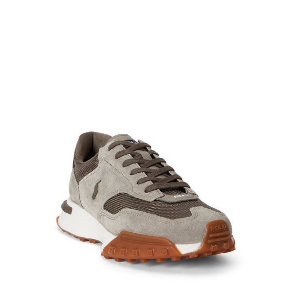 Earth Grey/Bungee Cord Eldridge Suede-Panelled Trainer Polo Ralph Lauren 2