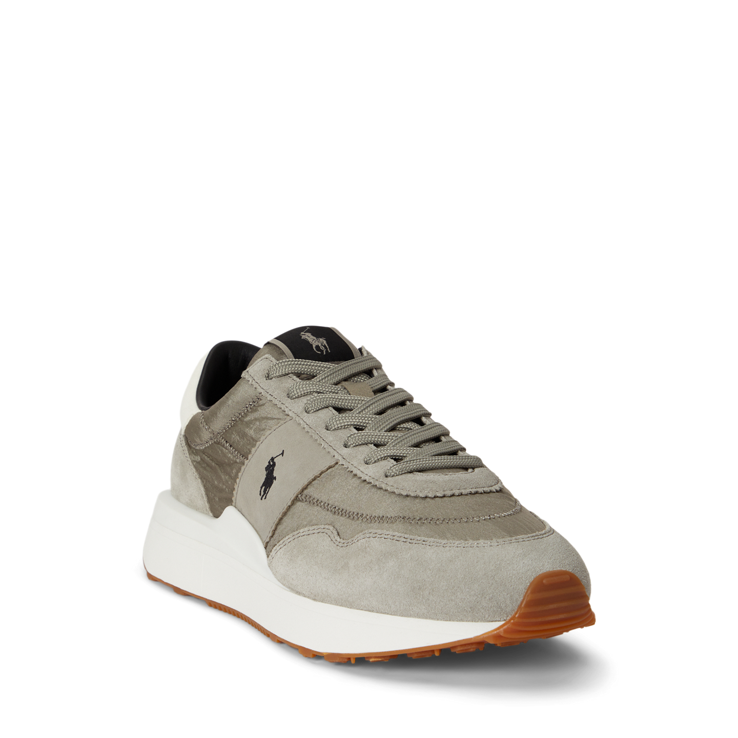 Мужские кроссовки Ralph Lauren Train 89 Suede-Paneled, цвет: Земляной серый — фото 1
