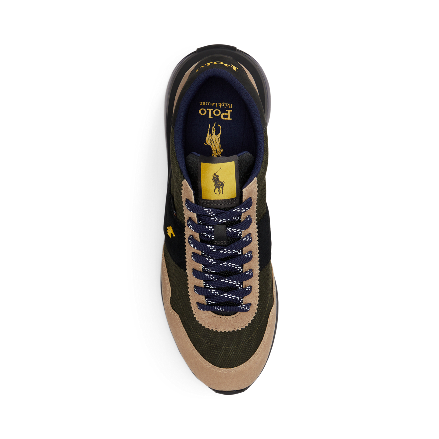 Мужские кроссовки Ralph Lauren Train 89 Suede-Paneled, цвет: Оливковый разноцветный — фото 3