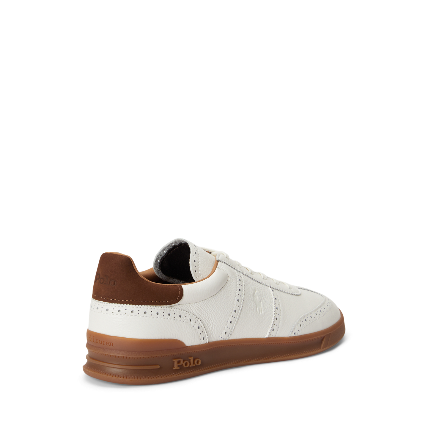 Мужские кроссовки Polo Ralph Lauren Heritage Aera Leather Brogue, цвет: Белый — фото 2
