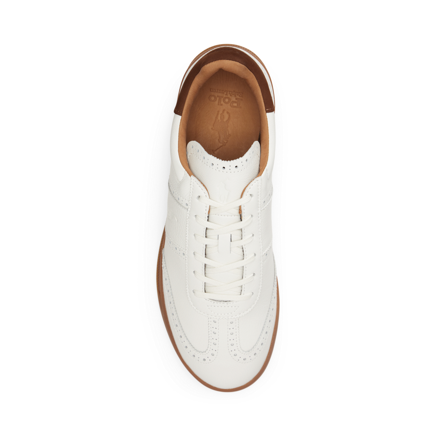 Мужские кроссовки Polo Ralph Lauren Heritage Aera Leather Brogue, цвет: Белый — фото 3
