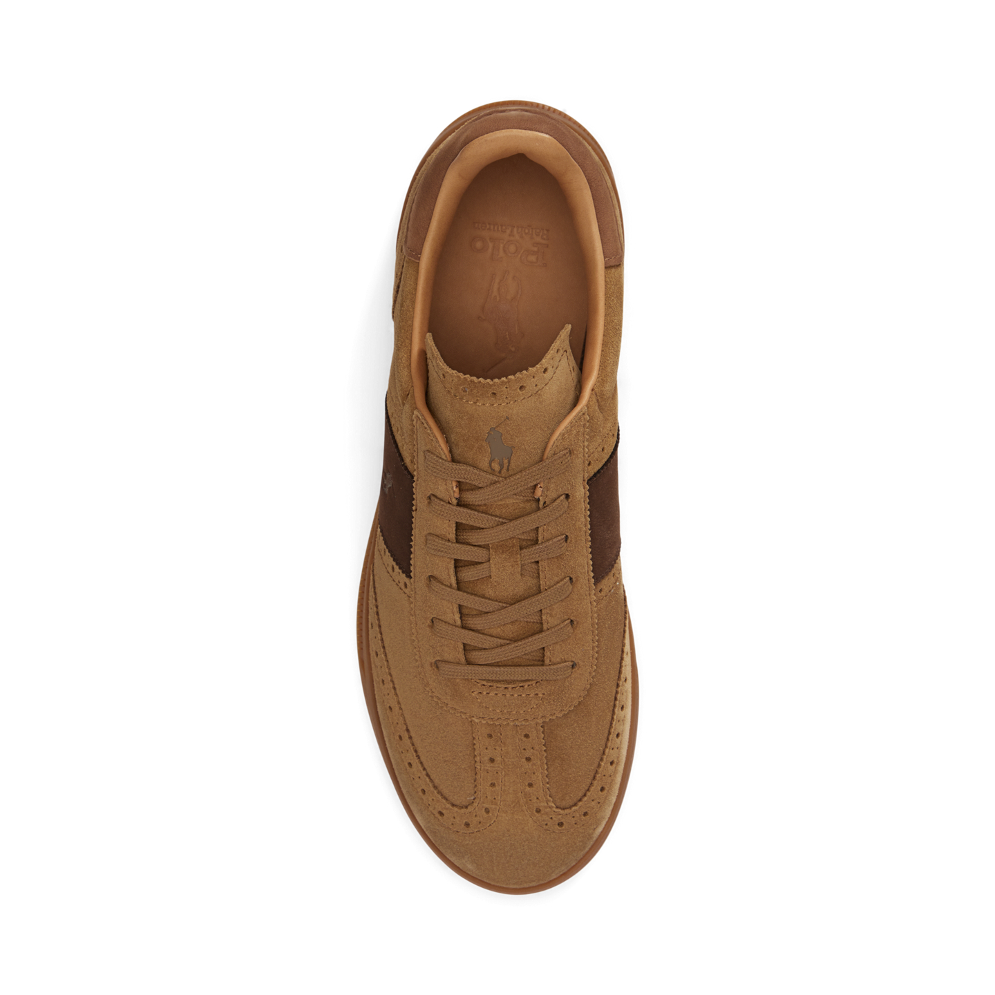 Мужские кроссовки Ralph Lauren Heritage Aera Suede Brogue, цвет: Пустынный рыжевато-коричневый — фото 2