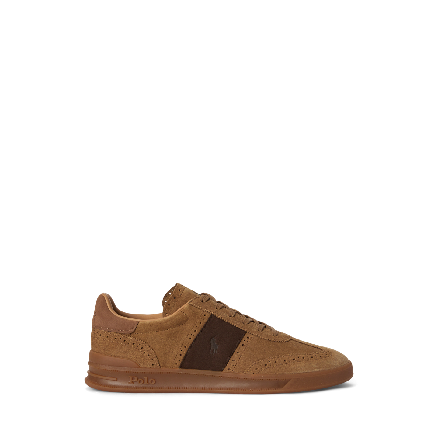 Мужские кроссовки Ralph Lauren Heritage Aera Suede Brogue, цвет: Пустынный рыжевато-коричневый — фото 3