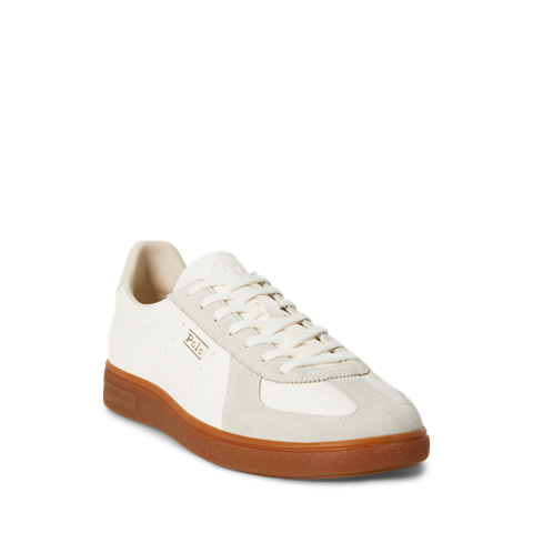 Мужские кроссовки Ralph Lauren Bedford Dress Leather-Suede, цвет: Белый / Серый