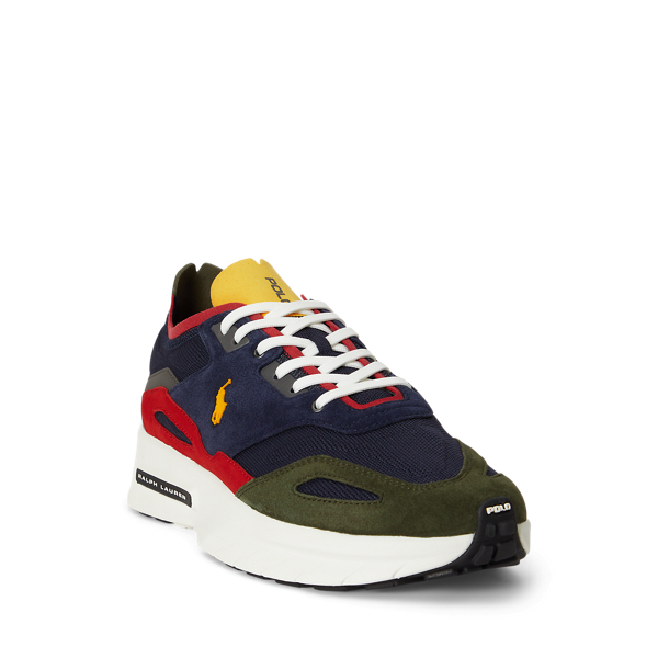 Hunter Navy Multi Boerum Suede-Paneled Knit Sneaker Polo Ralph Lauren 2