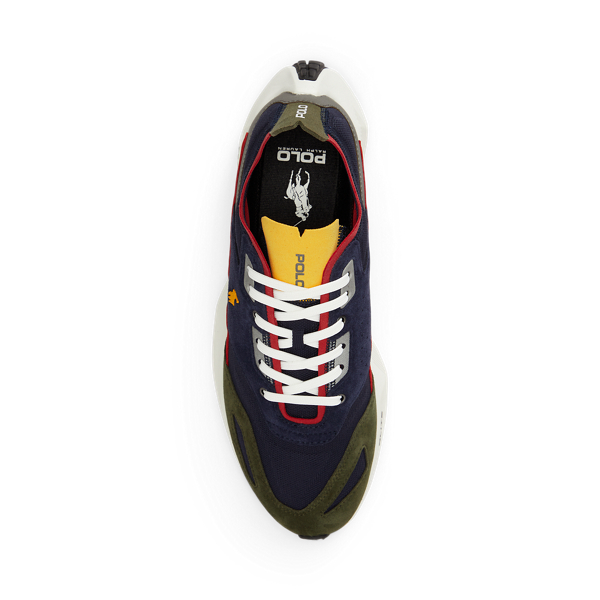 Hunter Navy Multi Boerum Suede-Paneled Knit Sneaker Polo Ralph Lauren 4