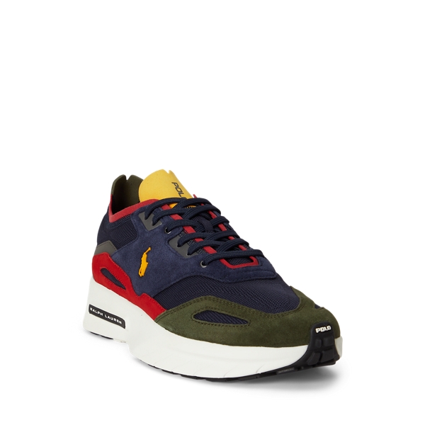 Hunter Navy Multi Boerum Suede-Paneled Knit Sneaker Polo Ralph Lauren 5