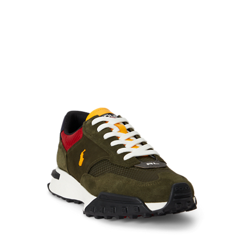 Мужские кроссовки Ralph Lauren Eldridge Suede-Paneled, цвет: Оливковый разноцветный