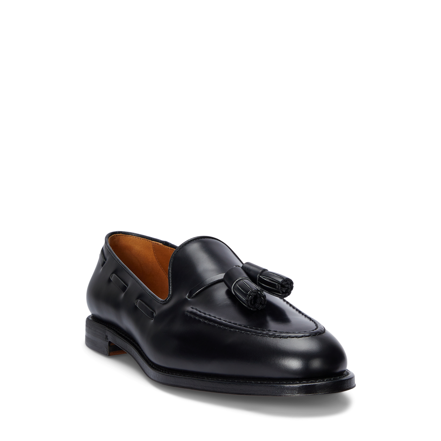 Мужские туфли Ralph Lauren Maestra Tassel Calfskin Loafer, цвет: Чёрный — фото 1