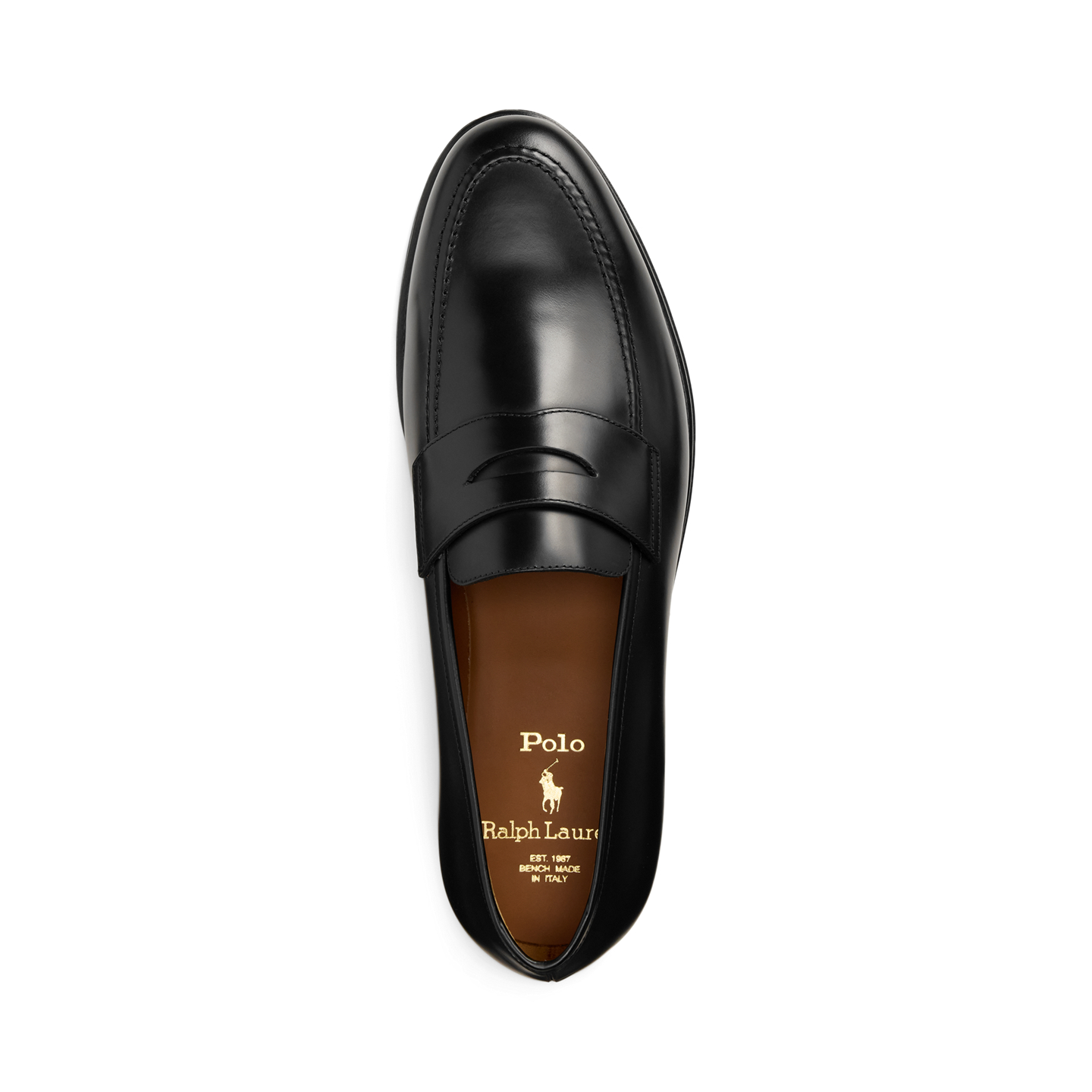 Мужские туфли Ralph Lauren Maestra Calfskin Penny Loafer, цвет: Чёрный — фото 3