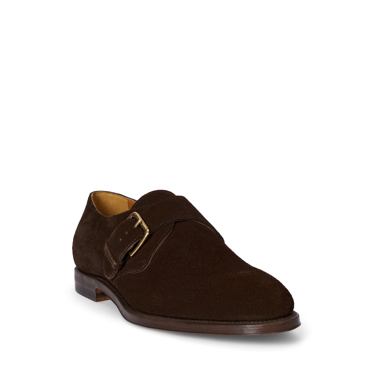 Мужские туфли Ralph Lauren Maestra Calf-Suede Monk-Strap, цвет: Тёмный коричневый — фото 1