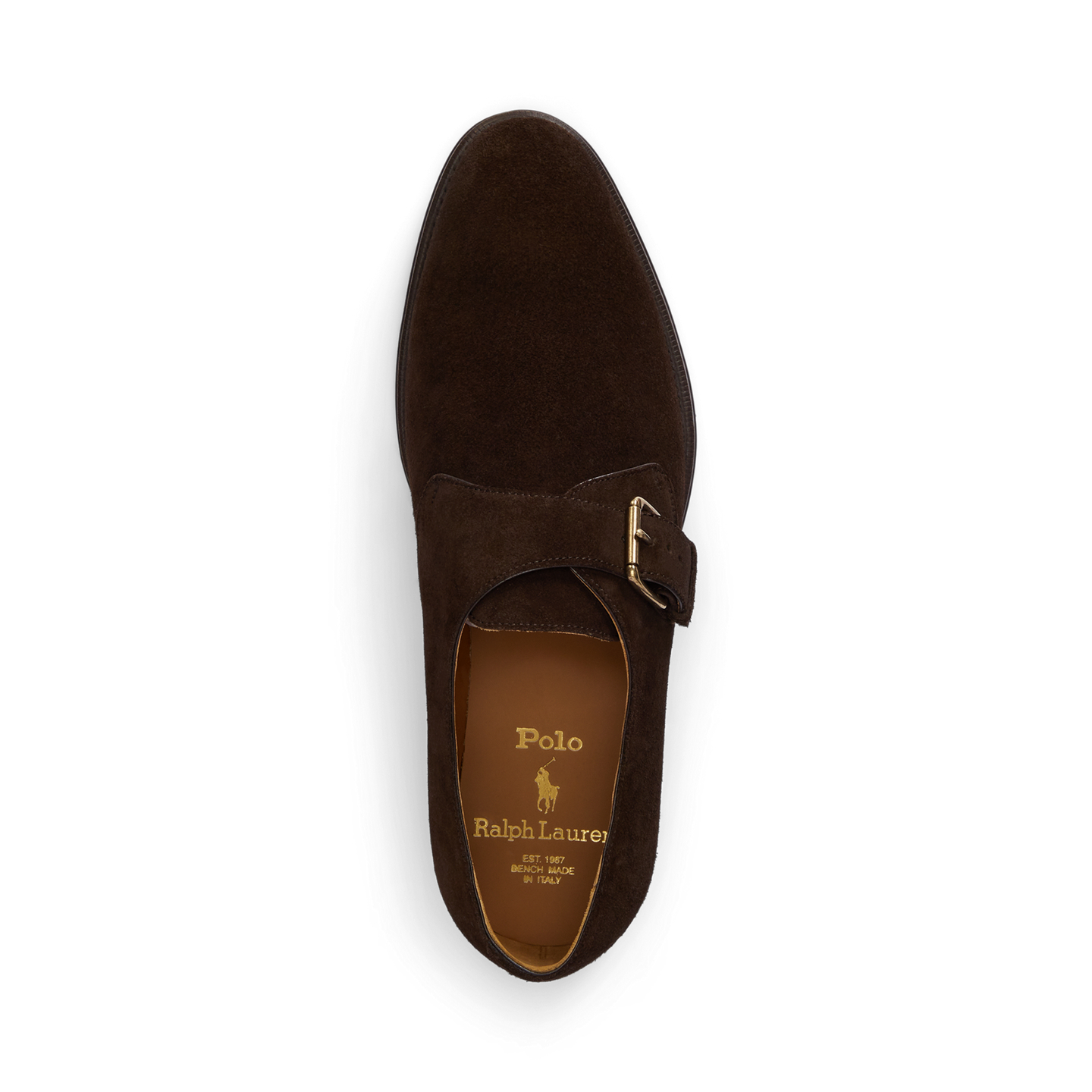 Мужские туфли Ralph Lauren Maestra Calf-Suede Monk-Strap, цвет: Тёмный коричневый — фото 3