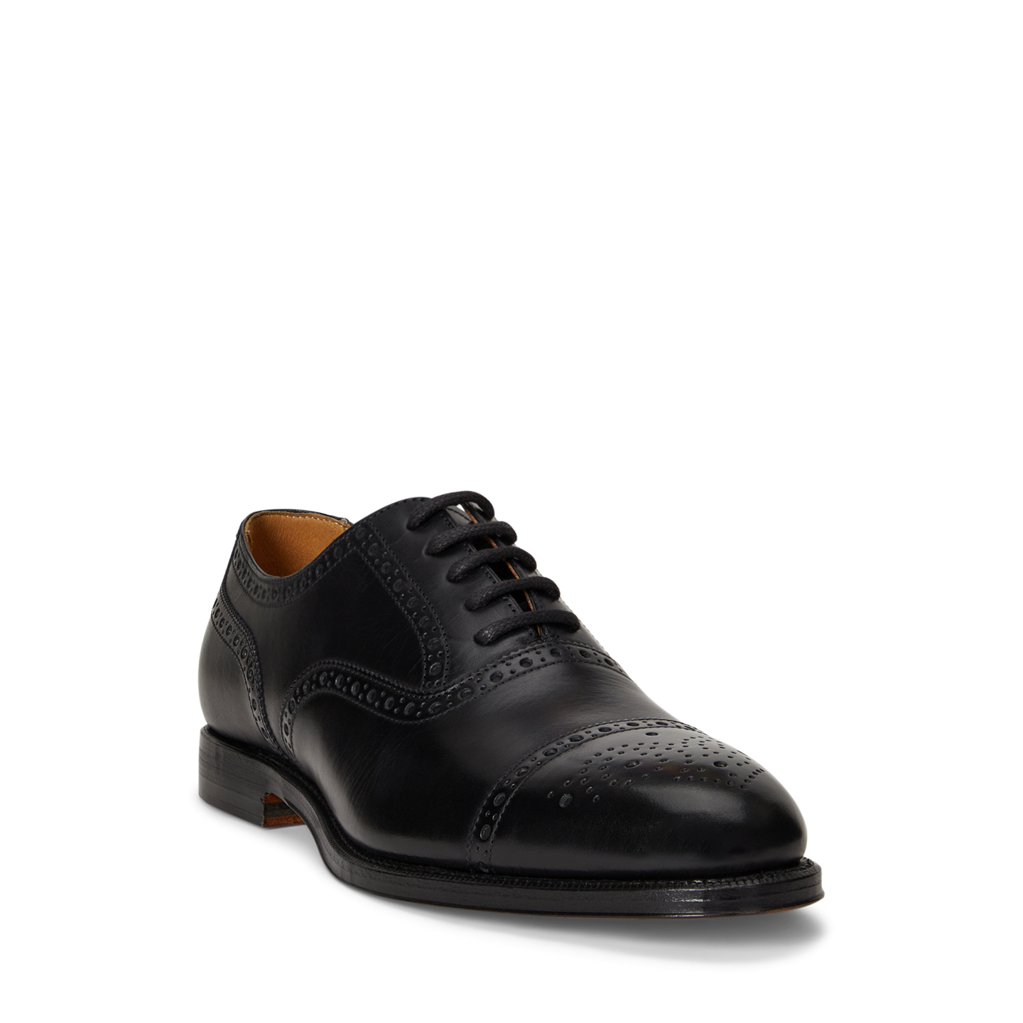 Мужские туфли Ralph Lauren Maestra Calfskin Cap-Toe, цвет: Чёрный — фото 1