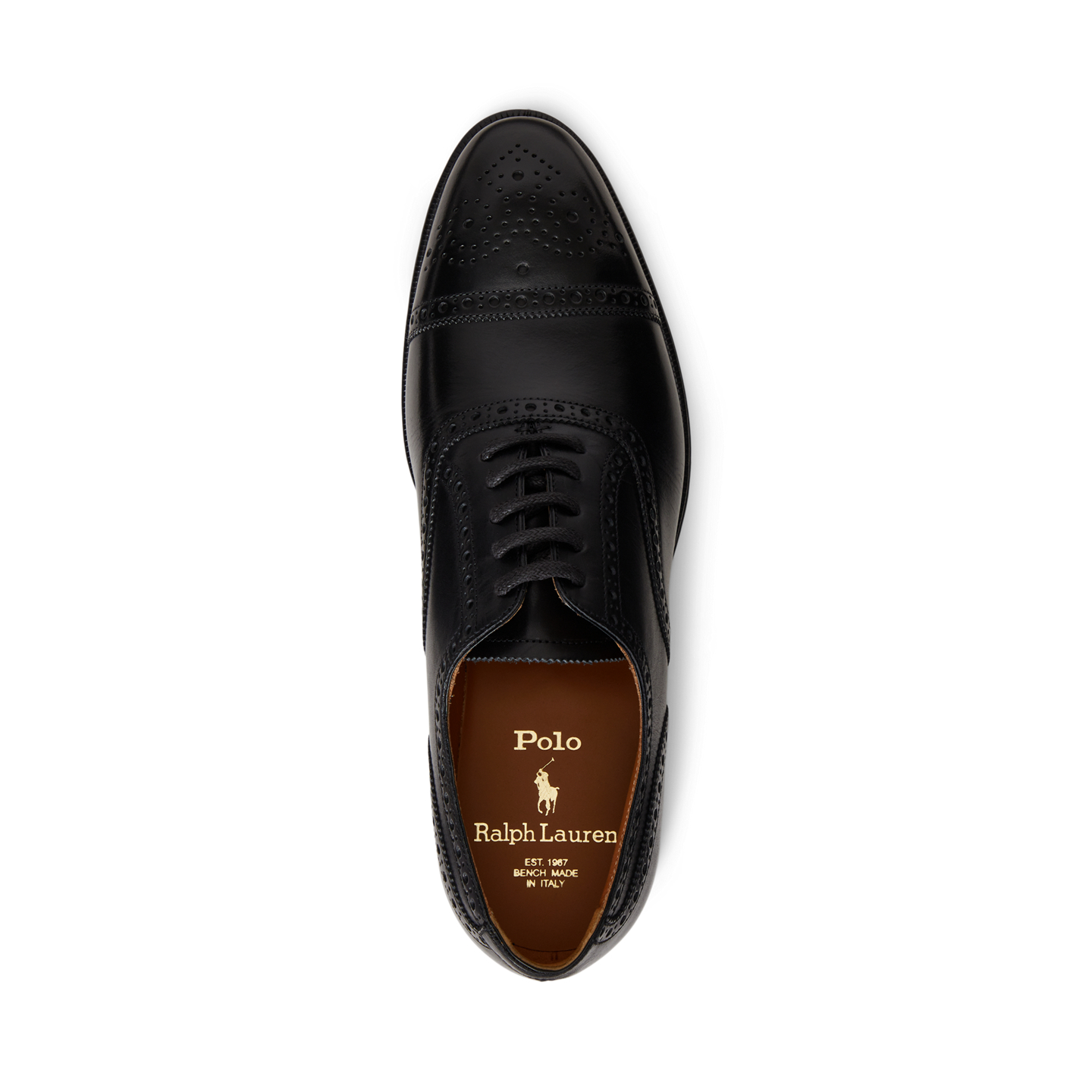 Мужские туфли Ralph Lauren Maestra Calfskin Cap-Toe, цвет: Чёрный — фото 2