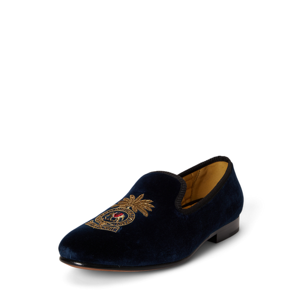 Samtslipper Paxton mit Wappen Polo Ralph Lauren in Navy 2