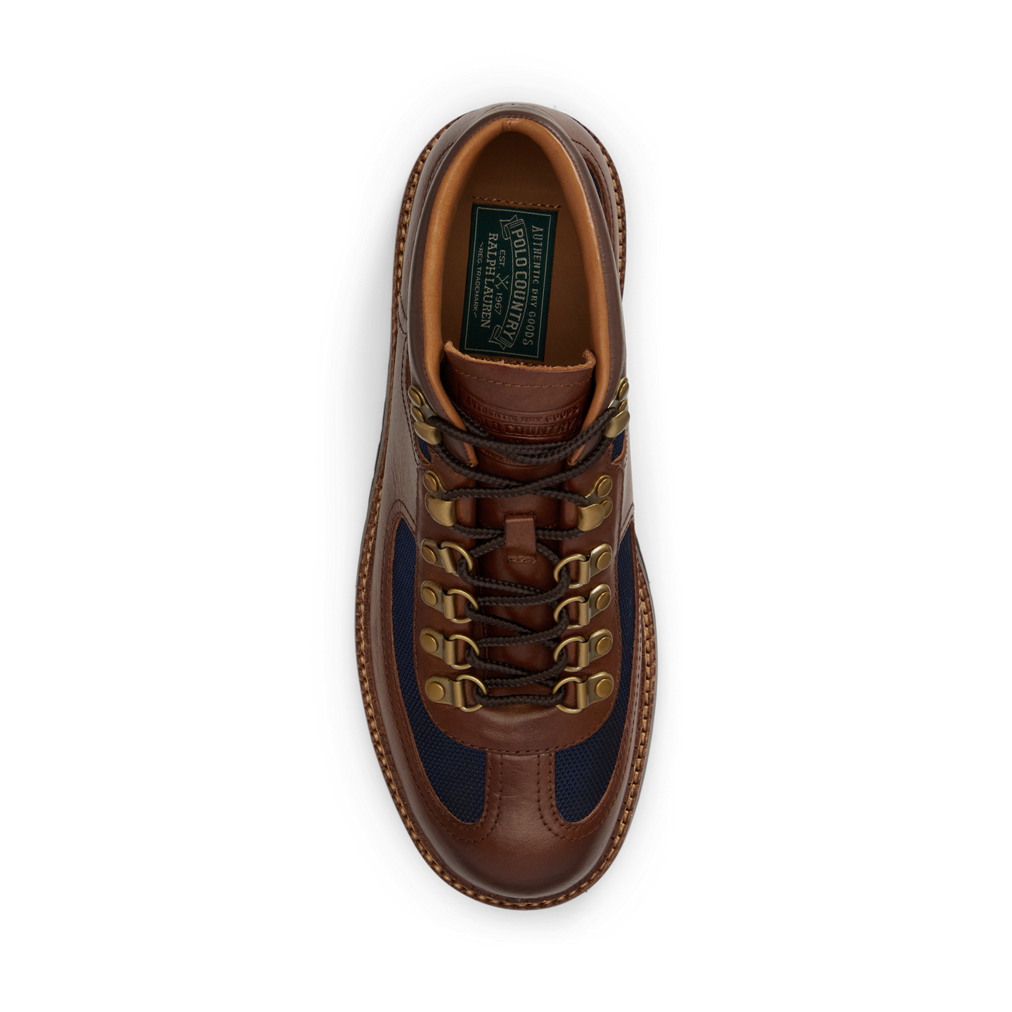 Мужские ботинки Ralph Lauren Alpine Mid Leather-Paneled Trail Boot, цвет: Тёмно-синий — фото 3