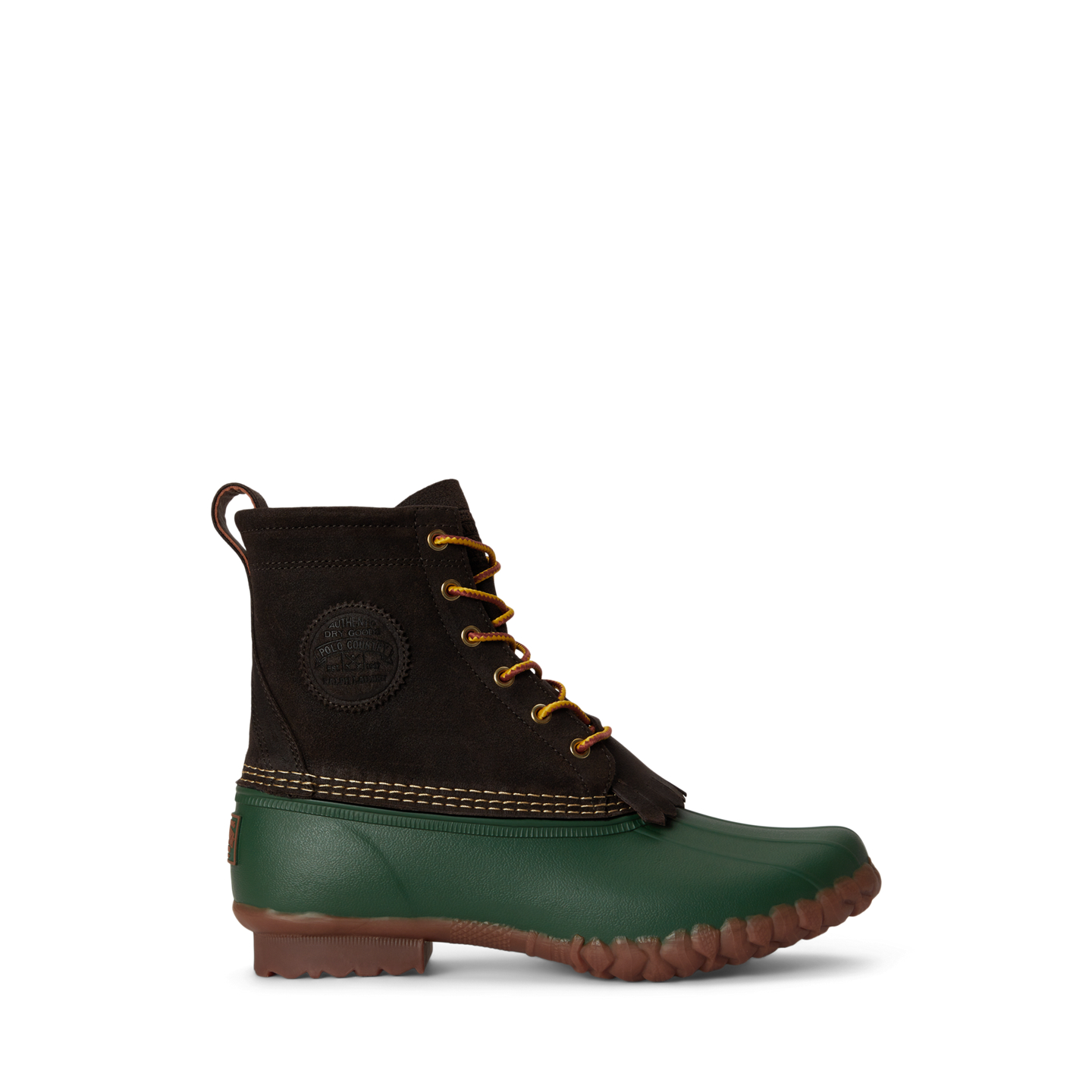Мужские ботинки Ralph Lauren Harvey Suede Duck Boot, цвет: Коричневый / Тёмно-зелёный — фото 3