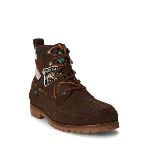 Мужские ботинки Ralph Lauren Ranger Mid Suede & Twill, цвет: Шоколадный коричневый