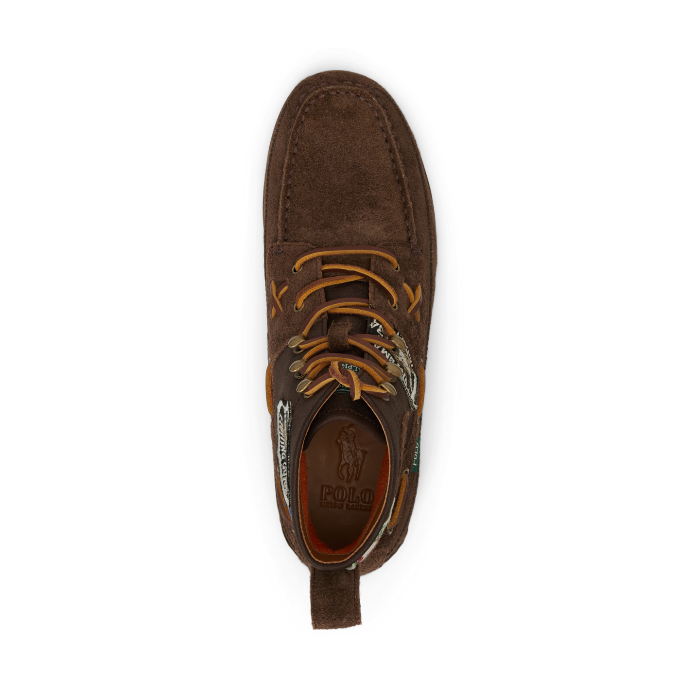 Мужские ботинки Ralph Lauren Ranger Mid Suede & Twill Boot, цвет: Шоколадный коричневый — фото 3