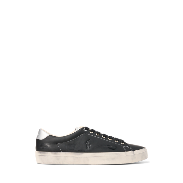 Longwood Distressed Leather Trainer Polo Ralph Lauren 1
