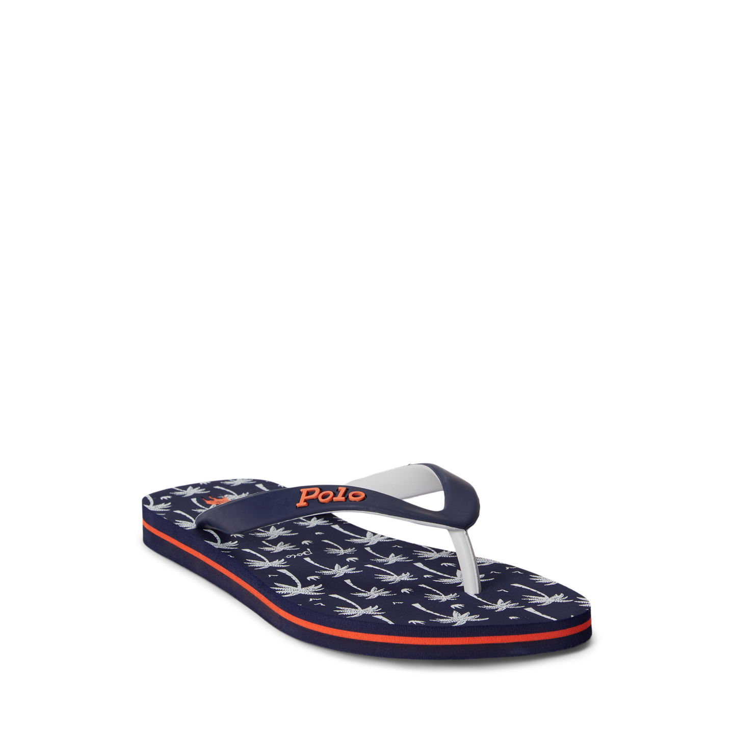 Мужские сандалии Ralph Lauren Bolt Palm-Tree-Print Flip-Flop, цвет: Тёмно-синий — фото 1