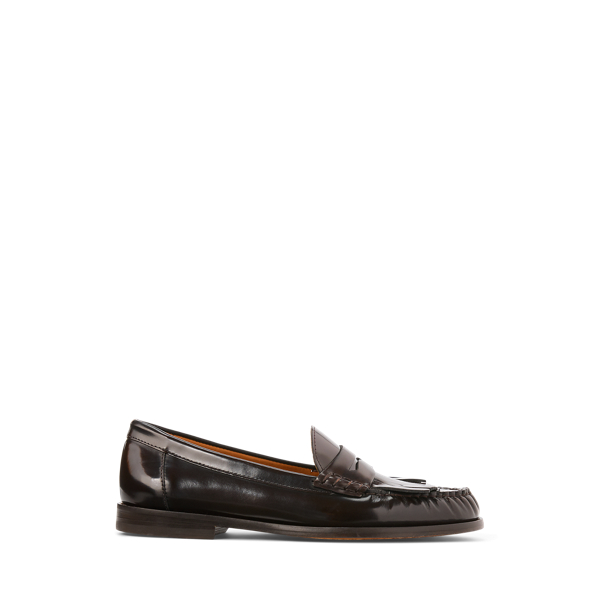 Fringe-Trim Calfskin Loafer