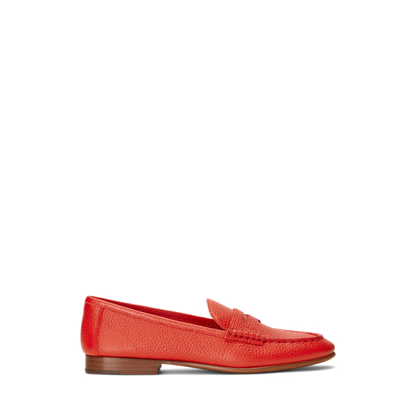 Red Pebbled Leather Penny Loafer Polo Ralph Lauren 1