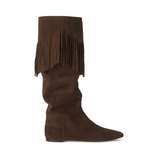 Fringe-Trim Suede Boot