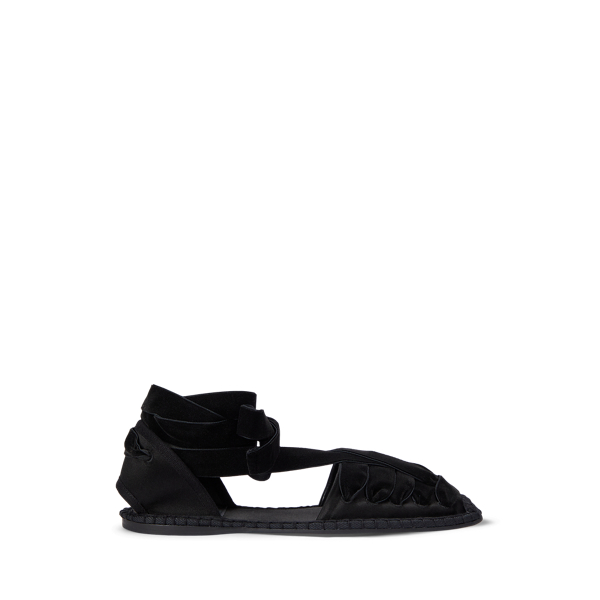 Black Satin Lace-Up Espadrille  Polo Ralph Lauren 1