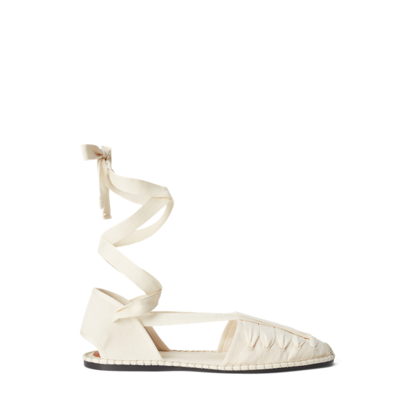 Natural Canvas Lace-Up Espadrille  Polo Ralph Lauren 1