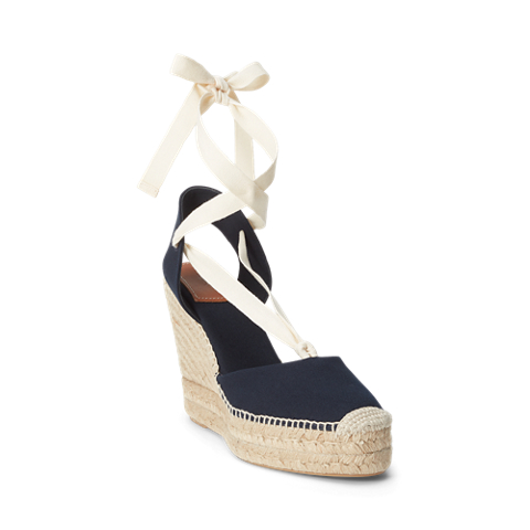 Женские сандалии Ralph Lauren Canvas Wedge Espadrille, цвет: Синий