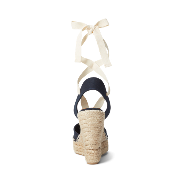 【大人気】POLO RALPH LAUREN ★ 夏に Canvas Wedge Espadrille Canvas Wedge Espadrille