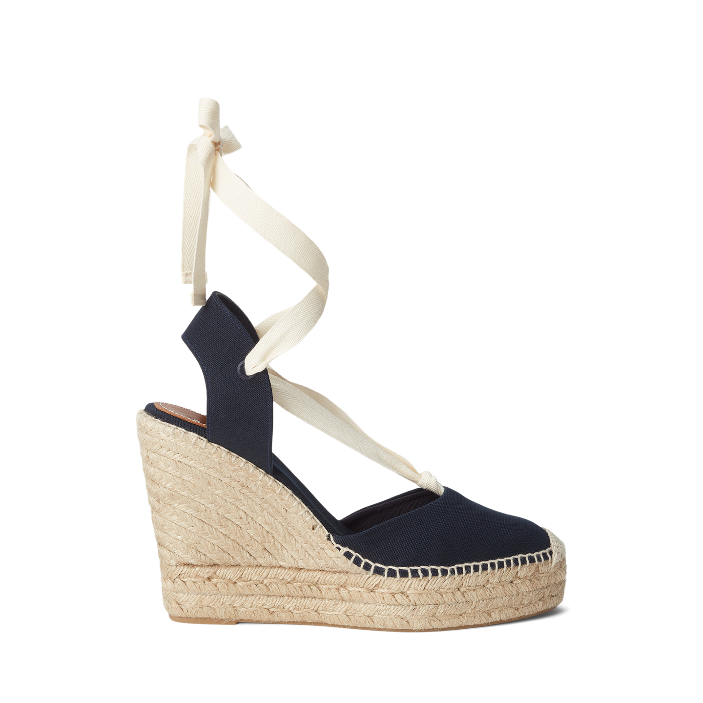 Женские сандалии Ralph Lauren Canvas Wedge Espadrille, цвет: Синий — фото 4