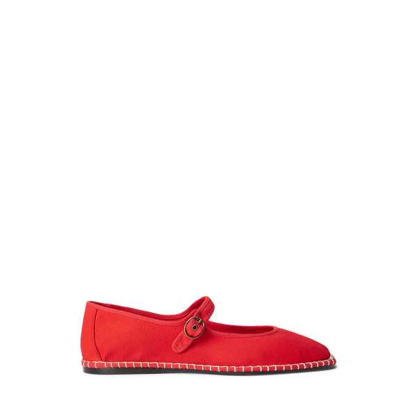 Red Mary Jane Espadrille aus Segeltuch Polo Ralph Lauren 1