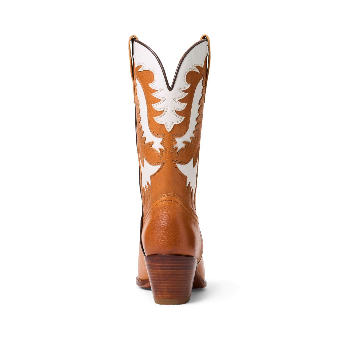 Женские ботинки Ralph Lauren Leather Cowboy Boot, цвет: Кремовый — фото 2