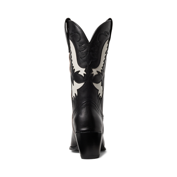 Ralph Lauren Denim & Supply Blk Lthr/Cnvs Leaside Combat Zip