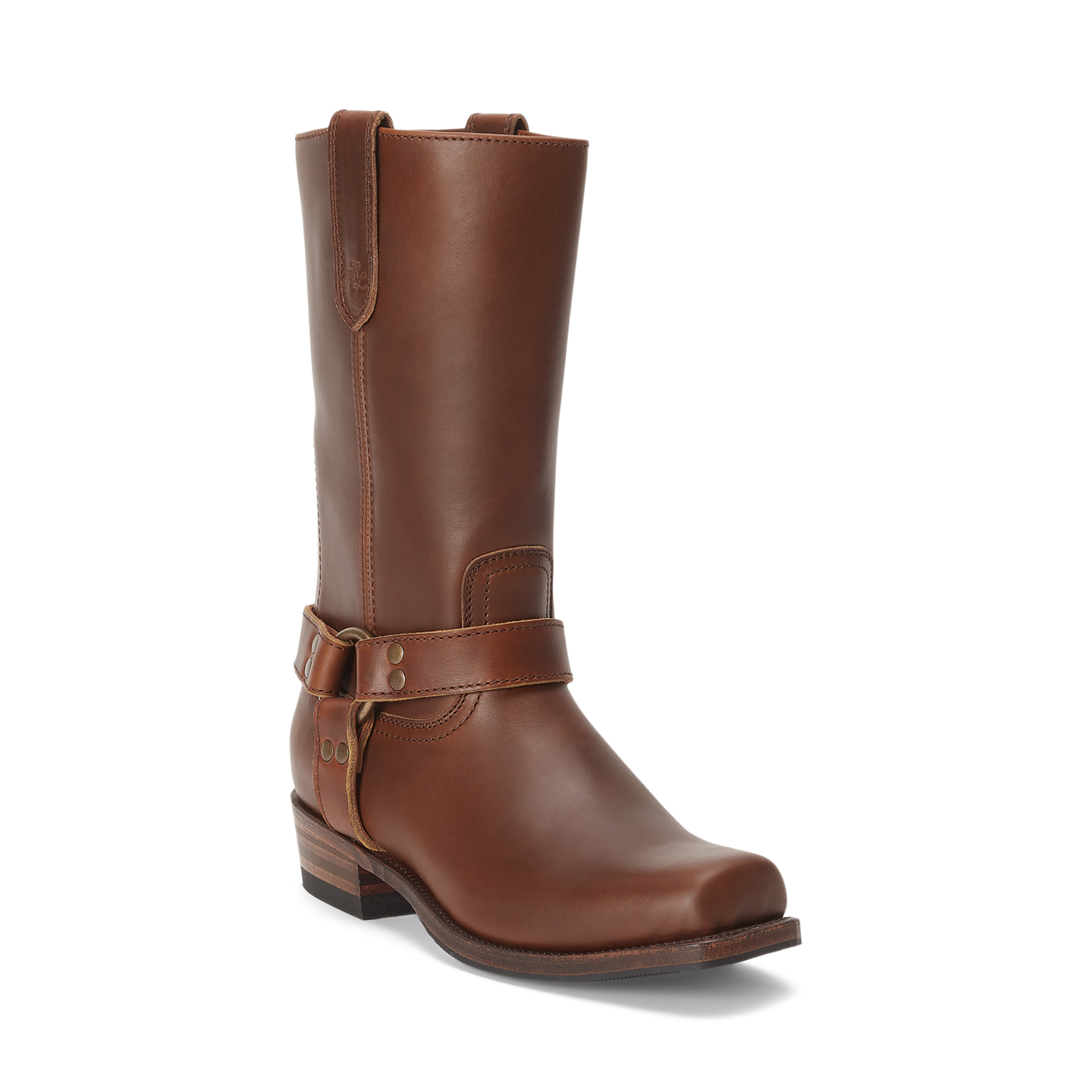 Женские ботинки Ralph Lauren Harness Leather Western Boot, цвет: Берёзовый — фото 1
