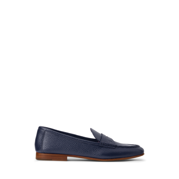 Pebbled Leather Penny Loafer for Women Ralph Lauren UK