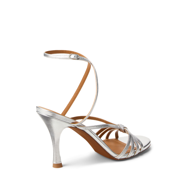 Metallic Leather Knotted Sandal
