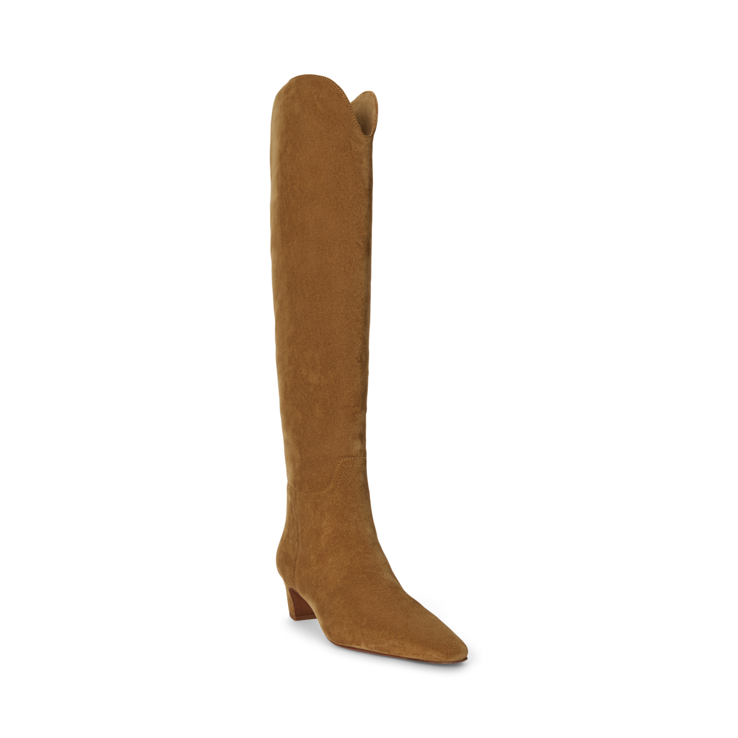 Женские ботинки Ralph Lauren Suede Pointed-Toe Tall Boot, цвет: Карамельный — фото 1