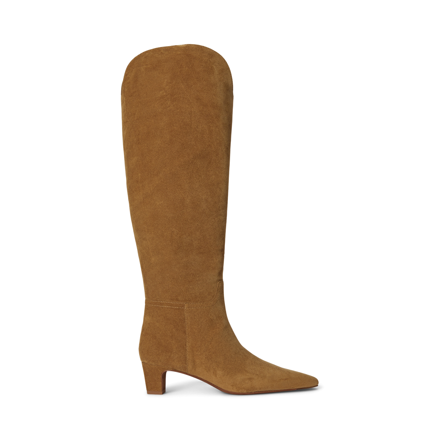 Женские ботинки Ralph Lauren Suede Pointed-Toe Tall Boot, цвет: Карамельный — фото 3