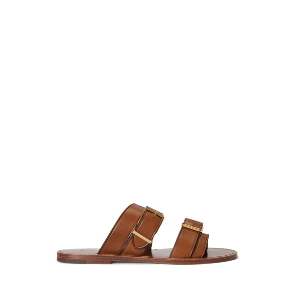 Buckled-Strap Leather Sandal