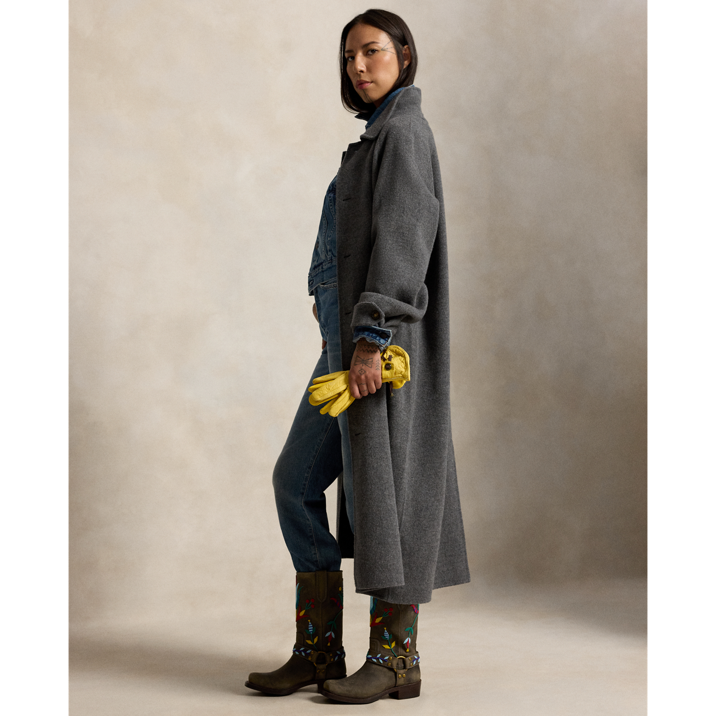 Женские ботинки Ralph Lauren PRL x TÓPA Leather Medicine, цвет: Угольный / Разноцветный — фото 5