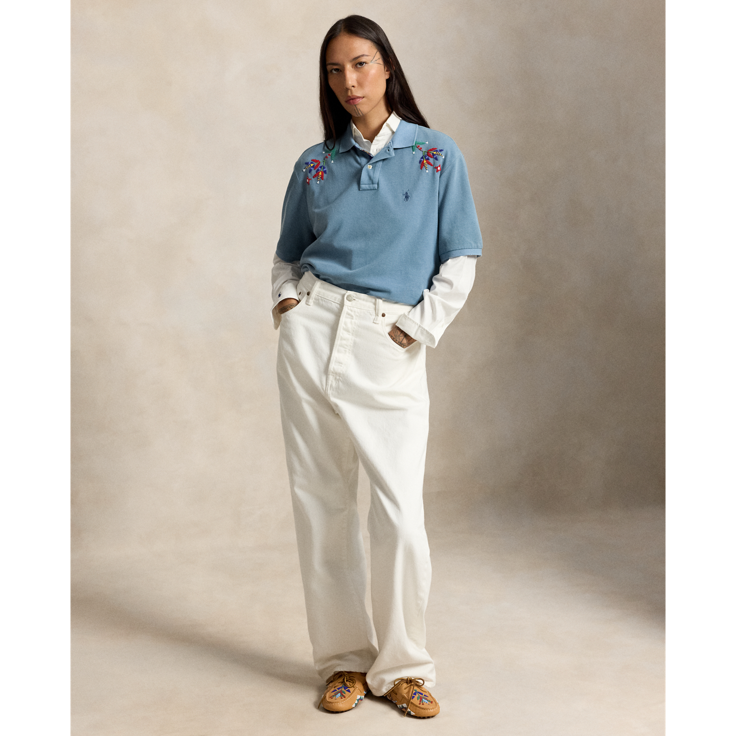 Мокасины Ralph Lauren PRL x TÓPA Blossoming Roots Camp Driver, цвет: Гавана — фото 7