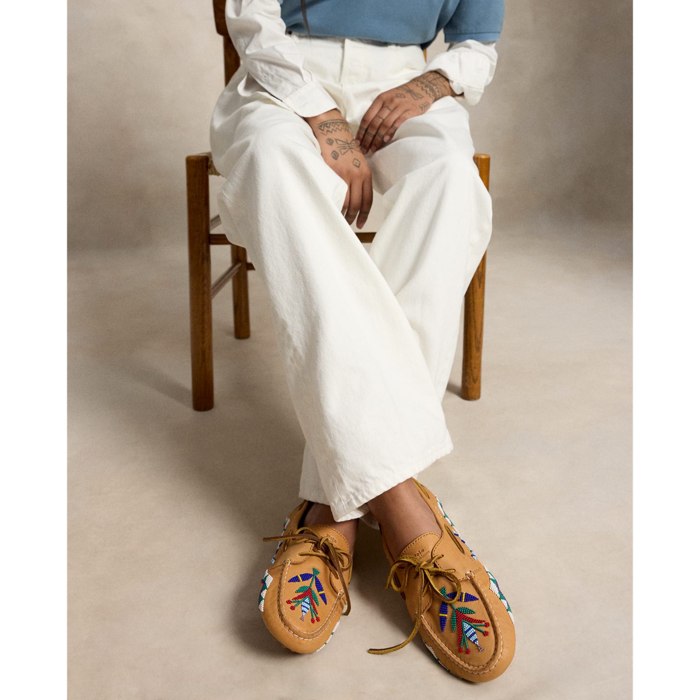 Мокасины Ralph Lauren PRL x TÓPA Blossoming Roots Camp Driver, цвет: Гавана — фото 5