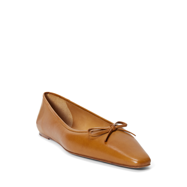 Cuoio Leather Pointed Ballet Flat Polo Ralph Lauren 2