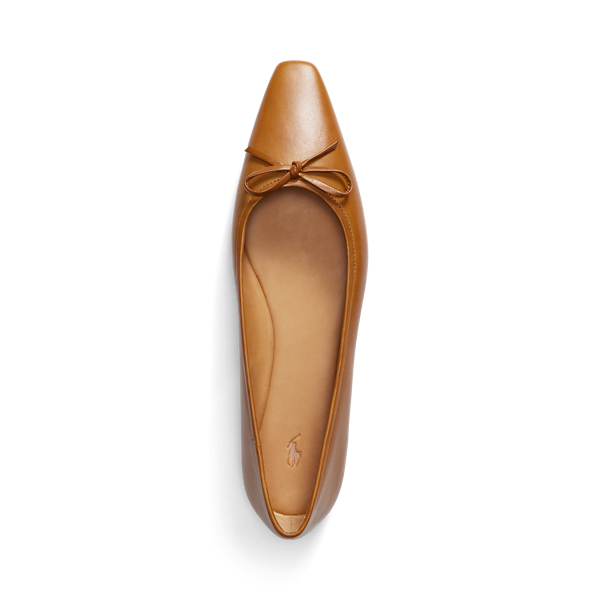 Cuoio Leather Pointed Ballet Flat Polo Ralph Lauren 4