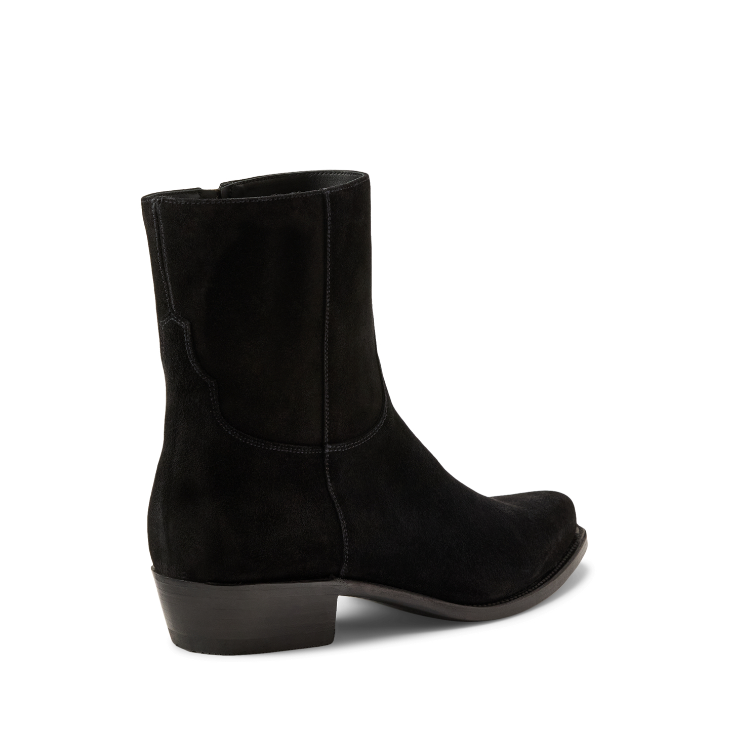 Женские ботинки Ralph Lauren Calfskin Suede Western Boot, цвет: Чёрный — фото 2